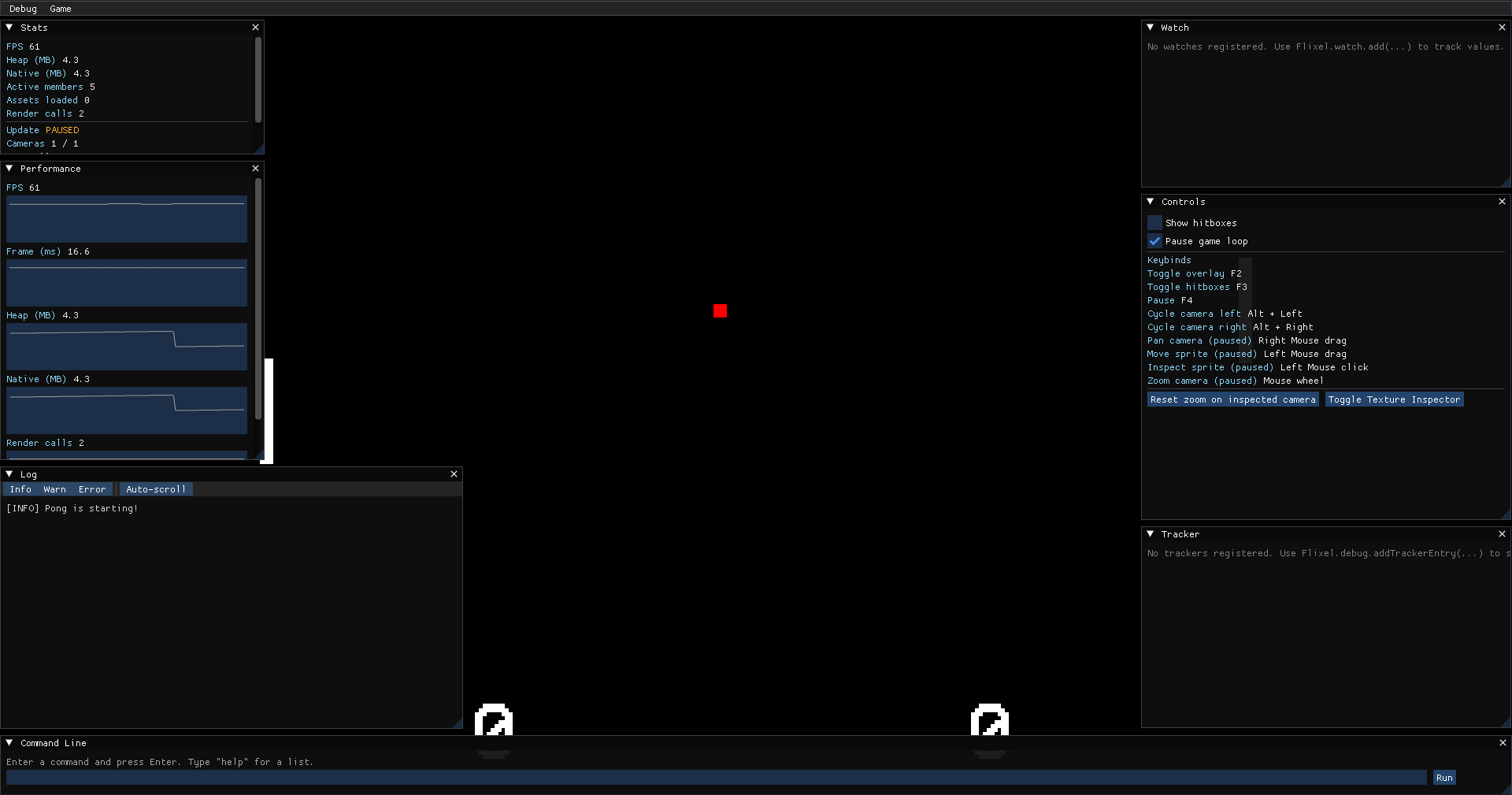 The main view of what the debugger looks like